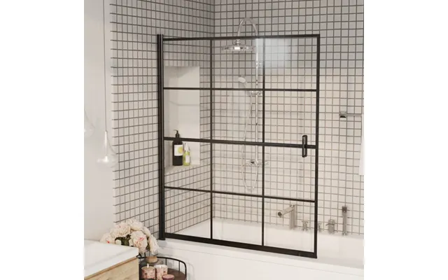 Bruseafskærmning 116x140 Cm Sikkerhedsglas Sort