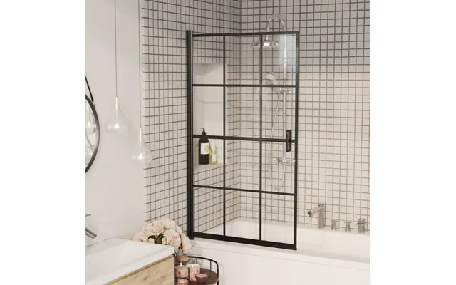 Bruseafskærmning 80x140 Cm Sikkerhedsglas Sort