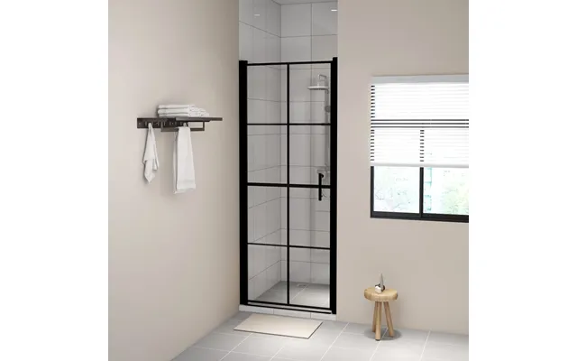 Brusedør 81x195 Cm Hærdet Glas Sort