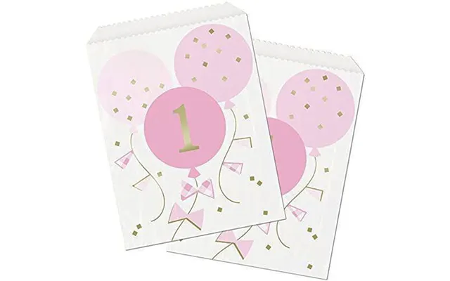 1 Års Fødselsdag Slikposer 8 Stk. - Pige
