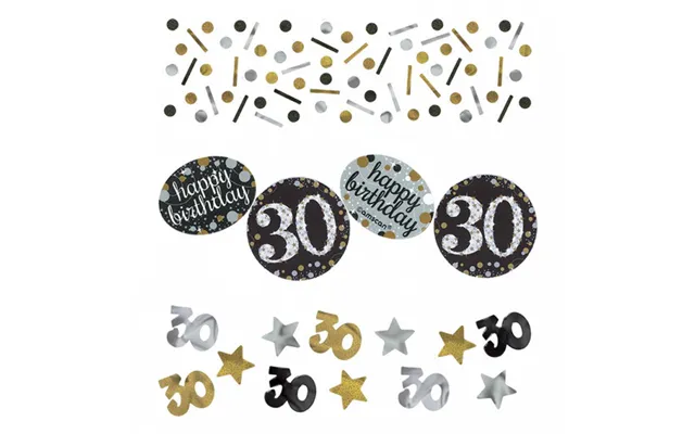 30 Års Fødselsdag Konfetti 34 G. - Sølv
