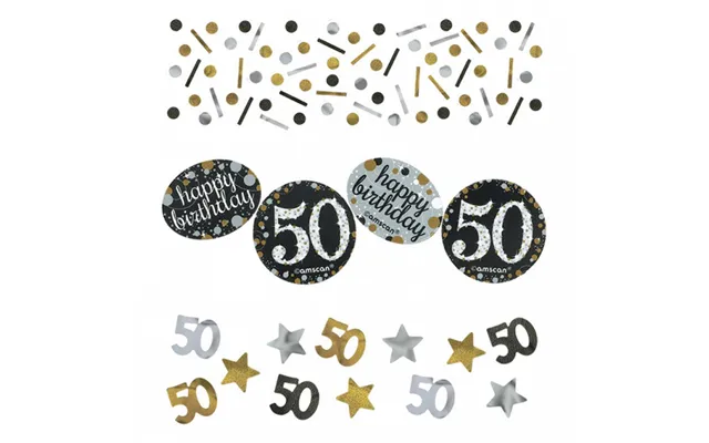 50 Års Fødselsdag Konfetti 34 G. - Sølv