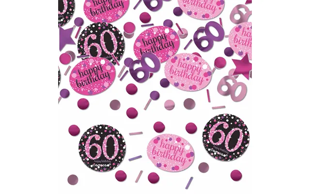 60 Års Fødselsdag Konfetti 34 G. - Pink