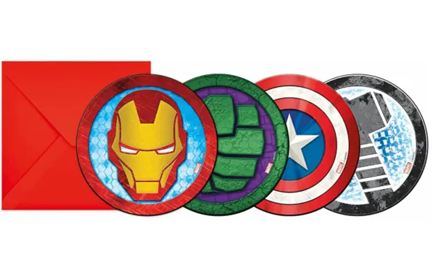 Avengers Indbydelser 6 Stk.