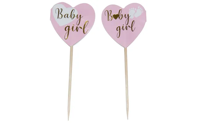 Baby Girl Deko Kageskilte - 10 Stk.