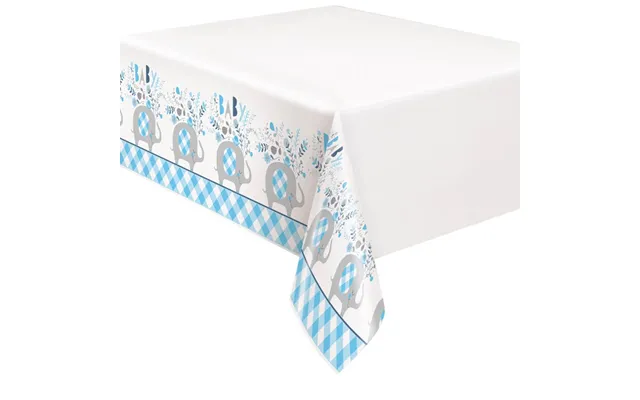 Baby Shower Plastikdug - Blue Floral Elephant