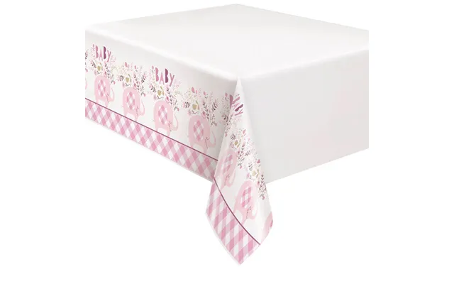 Baby Shower Plastikdug - Pink Floral Elephant