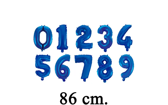Blå Tal Folieballoner 86 Cm.-nr. 4