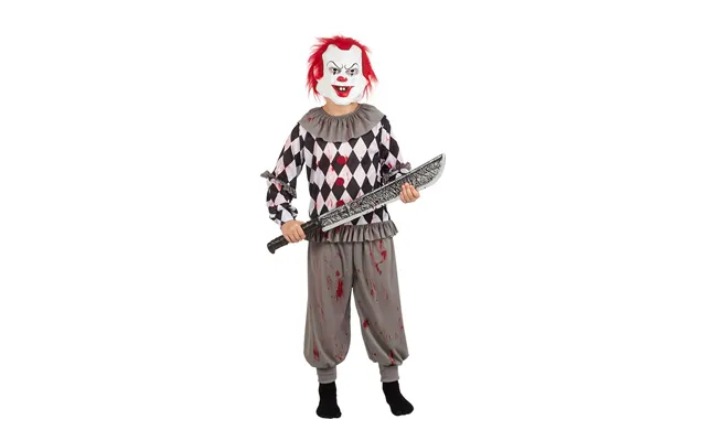 Creepy Klovnekostume - Dreng-str. 122-134 Cm.