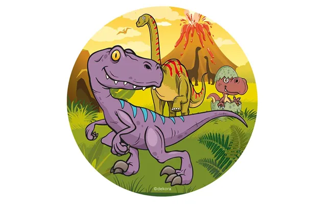 Dinosaur Kageprint 20 Cm. - Sukkerfri