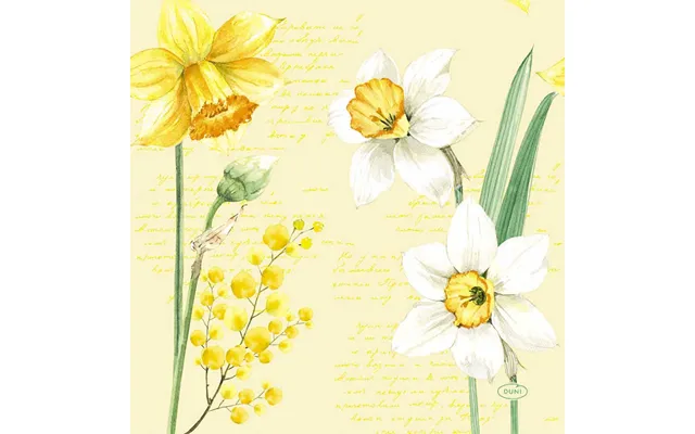 Duni Påskeservietter 20 Stk. 33x33 Cm. - Daffodil