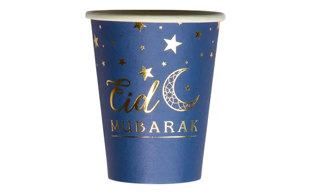 Eid Mubarak Papkrus 8 Stk. - Blå