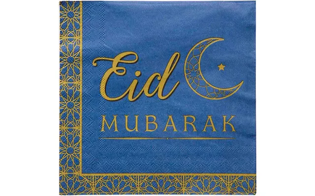 Eid Mubarak Servietter 16 Stk. - Blå
