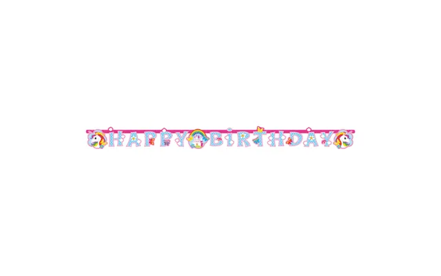 Enhjørning Happy Birthday Banner 1,8m