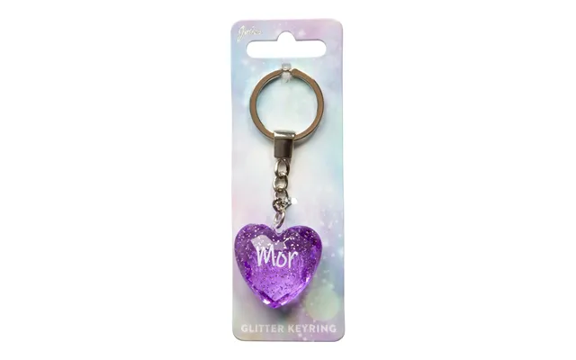 Glitter Hjerte Nøglering Mor