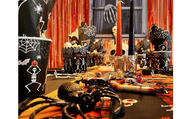 Halloween Festpakke Deluxe 8 Personer - Skelet Tema