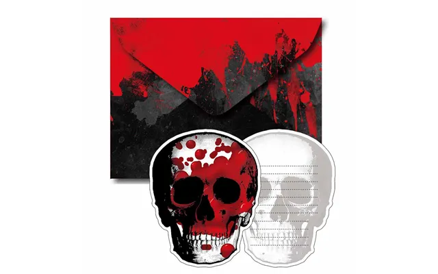 Halloween Indbydelser 8 Stk. - Bloody Hand