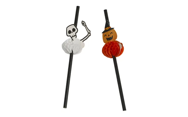 Halloween Sugerør Med Honeycomb Figurer 6 Stk.