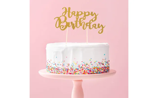 Happy Birthday Kagepynt Guld