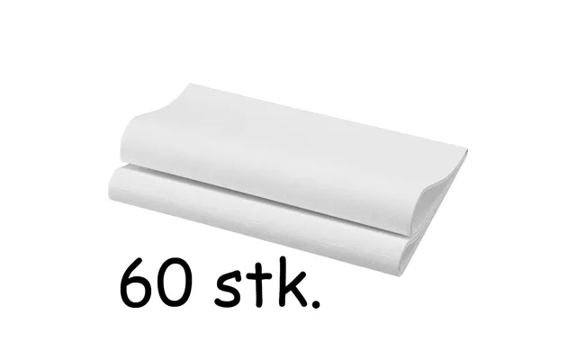 Hvide Middagsservietter Bio Dunisoft 40x40 Cm. - 60 Stk.