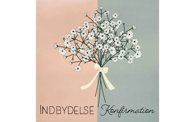 Indbydelser Til Konfirmation 5 Stk. - Hvide Blomster