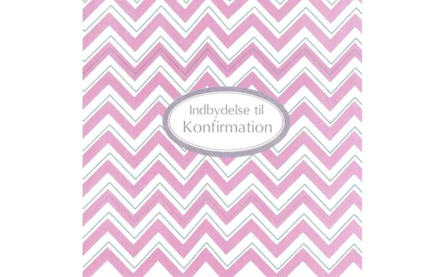 Indbydelser Til Konfirmation 5 Stk. Med Sølvtryk - Lyserøde