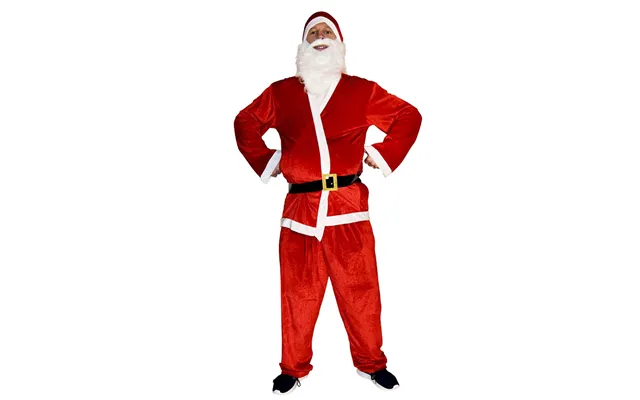 Julemandskostume Med Hue, Bælte Og Skæg - One Size