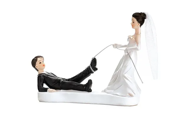 Kagefigur - Brudepar Med Reb 13 Cm.