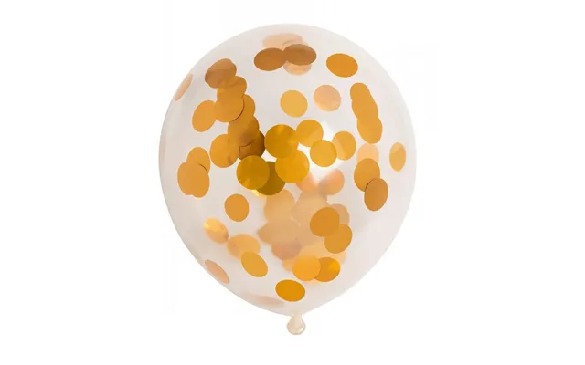 Konfetti Balloner 6 Stk. - Guldmetallic