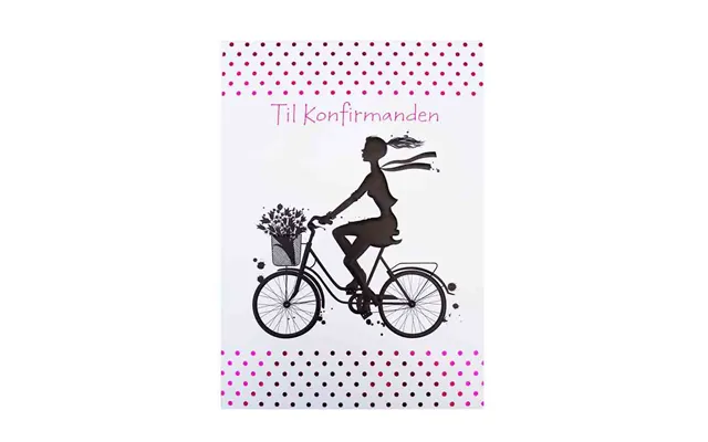 Kort Til Konfirmation - Pige På Cykel