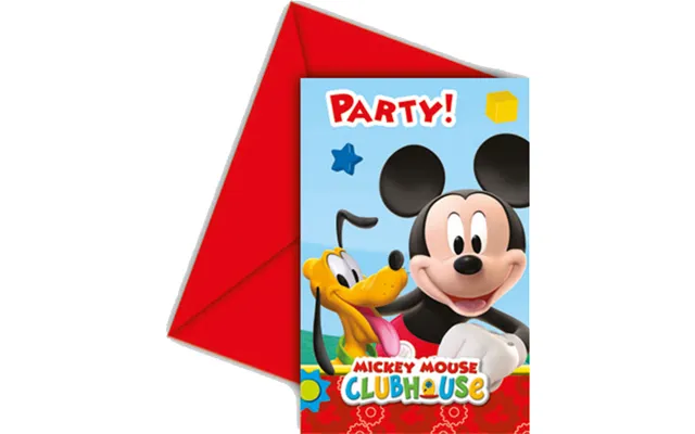 Mickey Mouse Indbydelser 6 Stk.