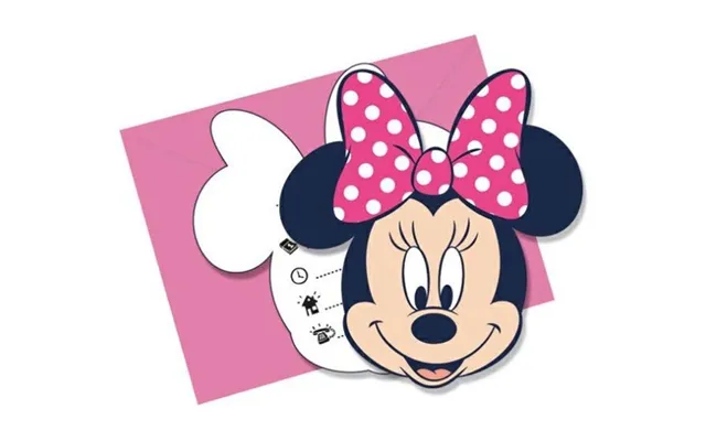 Minnie Mouse Indbydelser 6 Stk.