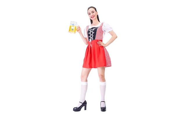 Oktoberfest Kjole Rød Hvid Onesize - Beer Fest