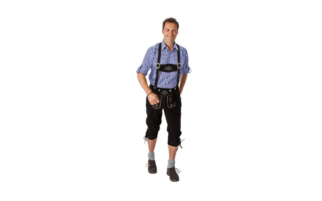 Oktoberfest Lederhosen I Ægte Læder - Sort-sort Str. 54