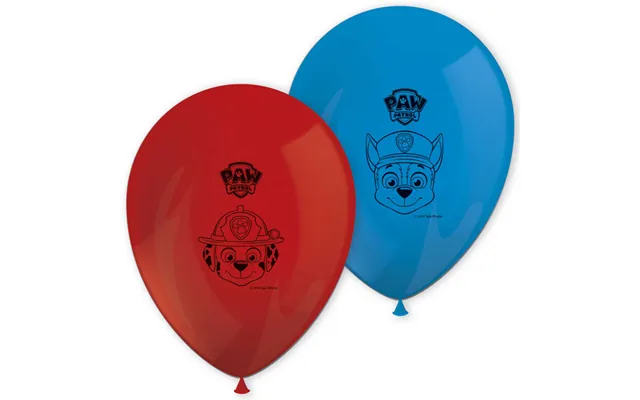 Paw Patrol Balloner 8 Stk. - Røde Og Blå