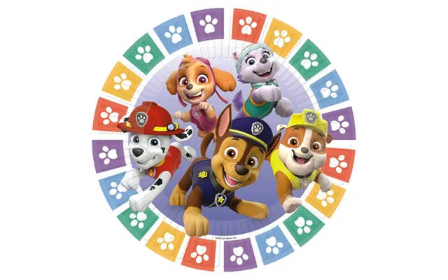 Paw Patrol Paptallerkner 8 Stk. - Mighty Pups