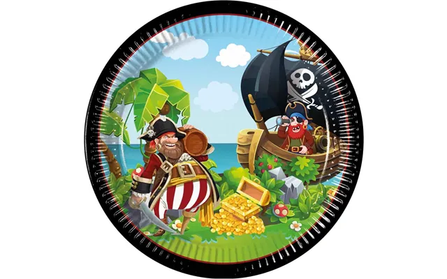Pirat Paptallerkner 8 Stk. - Pirates Island