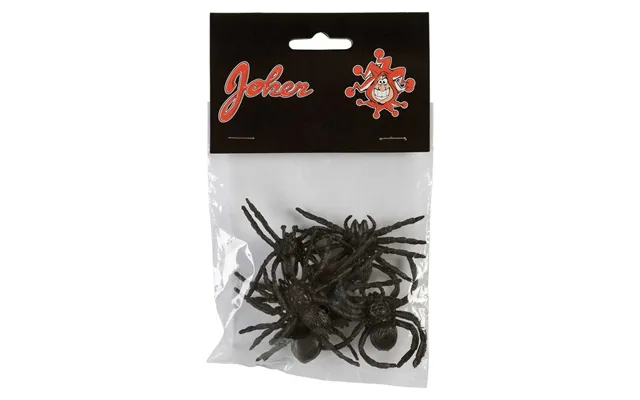 Plastik Edderkopper 6 Stk. - 5 Cm.