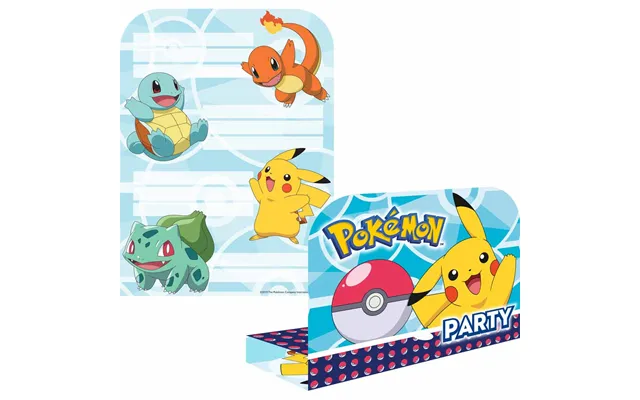 Pokemon Indbydelser 8 Stk.