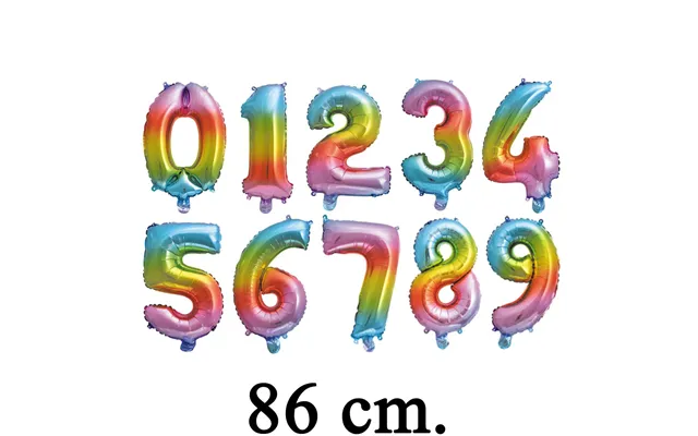 Regnbue Tal Folieballoner 86 Cm.-nr. 5