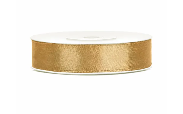 Satinbånd Guld 12mm X 25 Meter