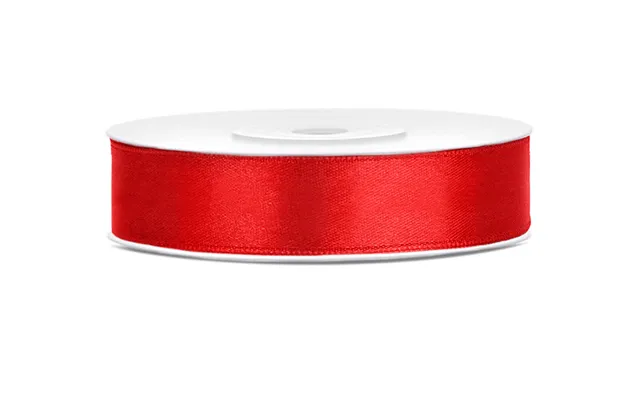 Satinbånd Rød 12mm X 25 Meter
