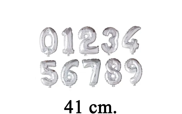 Sølv Tal Folieballoner 41 Cm.-nr. 7