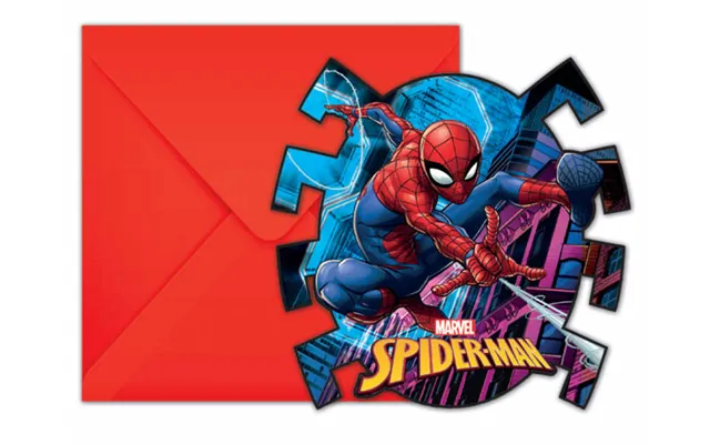 Spider Man Indbydelser 6 Stk.