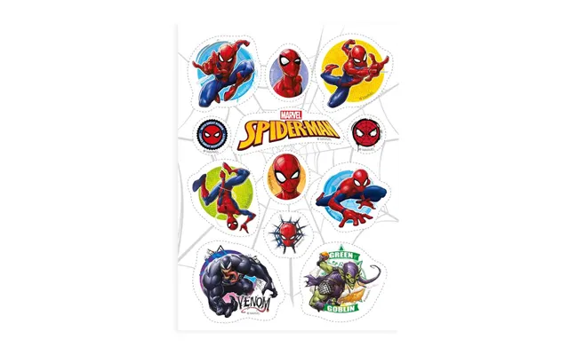 Spiselige Kagebilleder Med Spider Man 12 Stk. - Sukkerfri