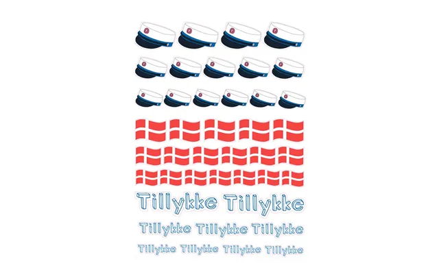 Stickers Med Blå Studenterhue Og Flag