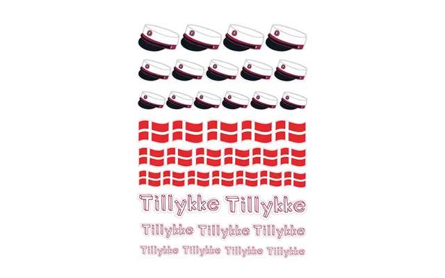 Stickers Med Rød Studenterhue Og Flag