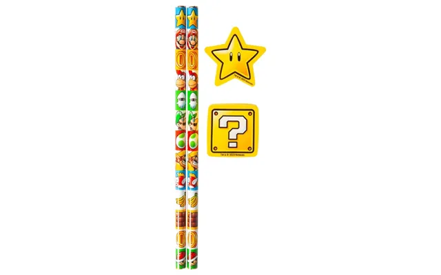 Super Mario Blyanter Med Viskelæder