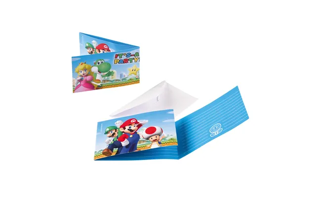 Super Mario Indbydelser 8 Stk.