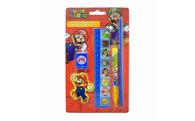 Super Mario Skrivesæt Med 5 Dele